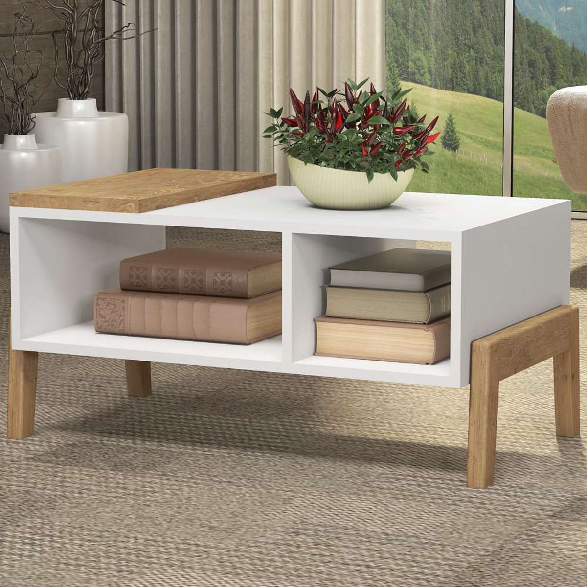 TU MESITA - Mesa de Centro Yordi Multiusos color BlancoDuna TU MESITA