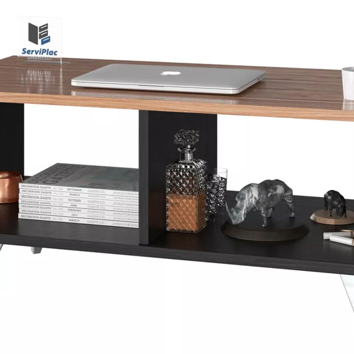 TU MESITA - Mesa de Centro Clásica Tamara color NegroMarrón TU MESITA