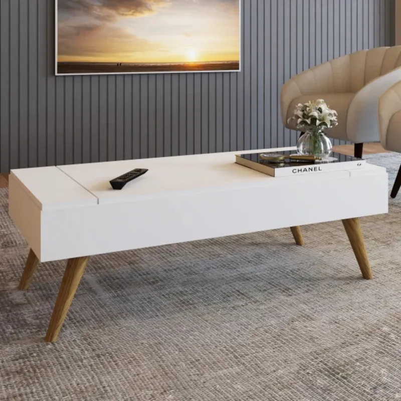 TU MESITA - Mesa de Centro Gijon color Blanco 1 puerta TU MESITA