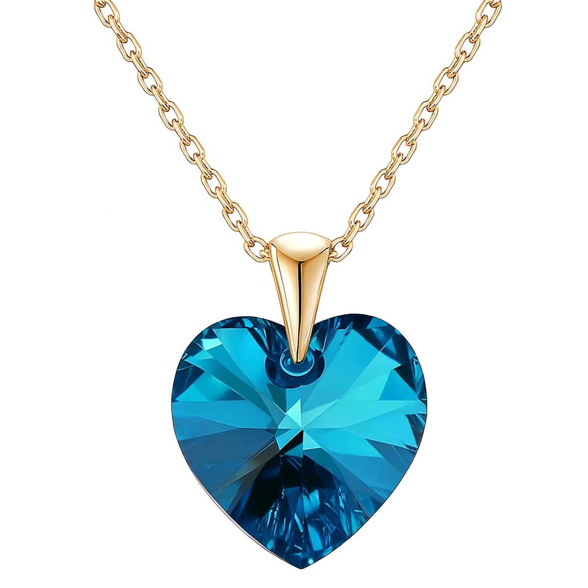 GENERICO - Collar Corazón Cristal Mujer Azul