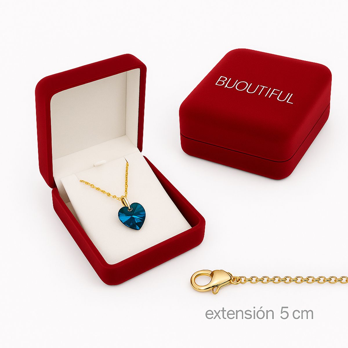 GENERICO - Collar Corazón Cristal Mujer Azul