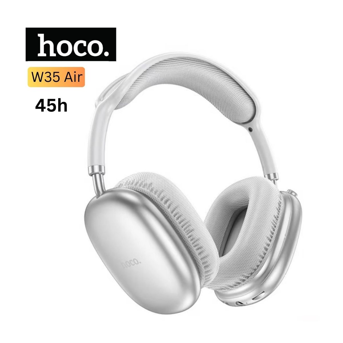 HOCO - Audífonos Hoco W35 Air Light Bluetooth 5.3 45hrs - Silver