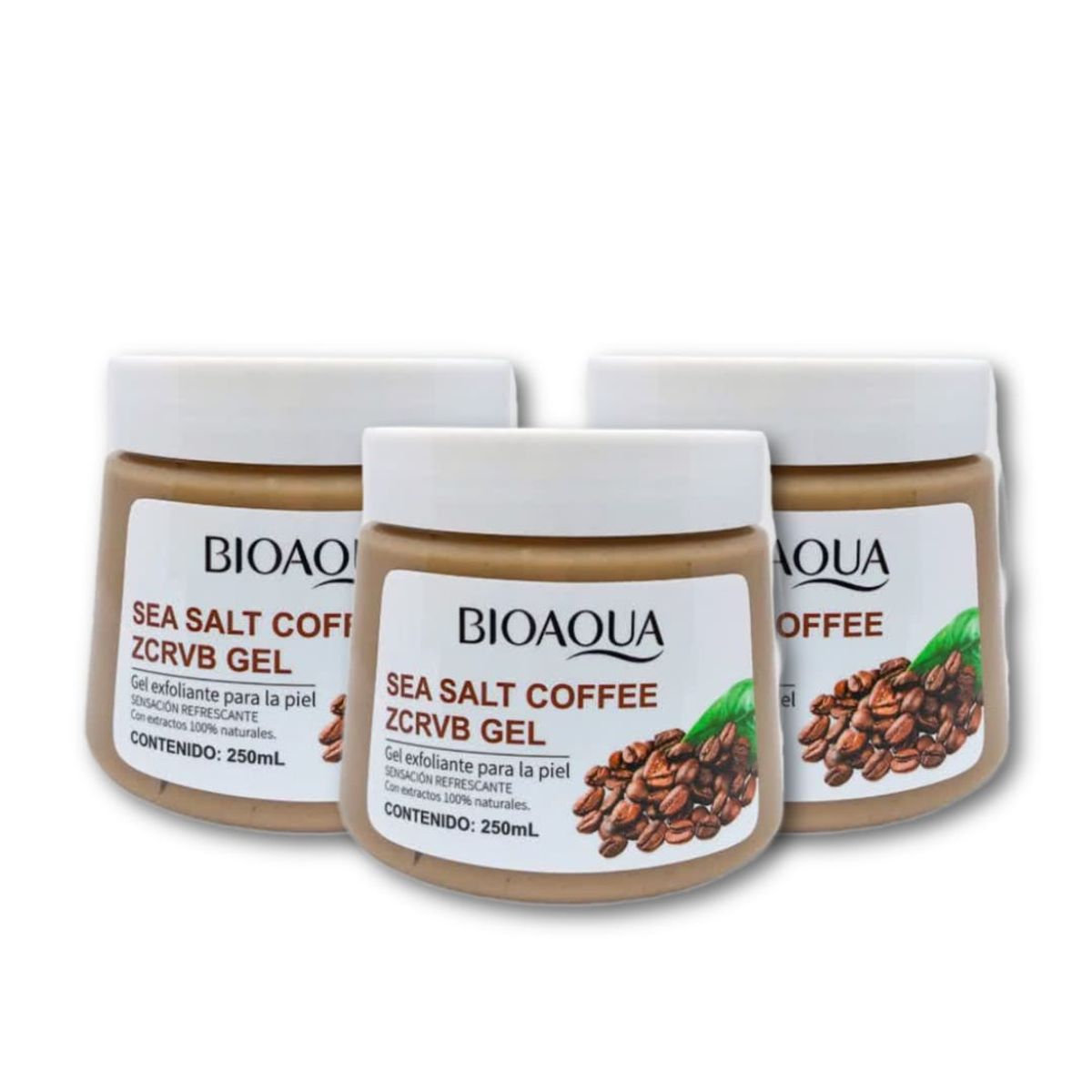 BIOAQUA - 3 Exfoliante de Café con Sal Marina 250ml - Bioaqua