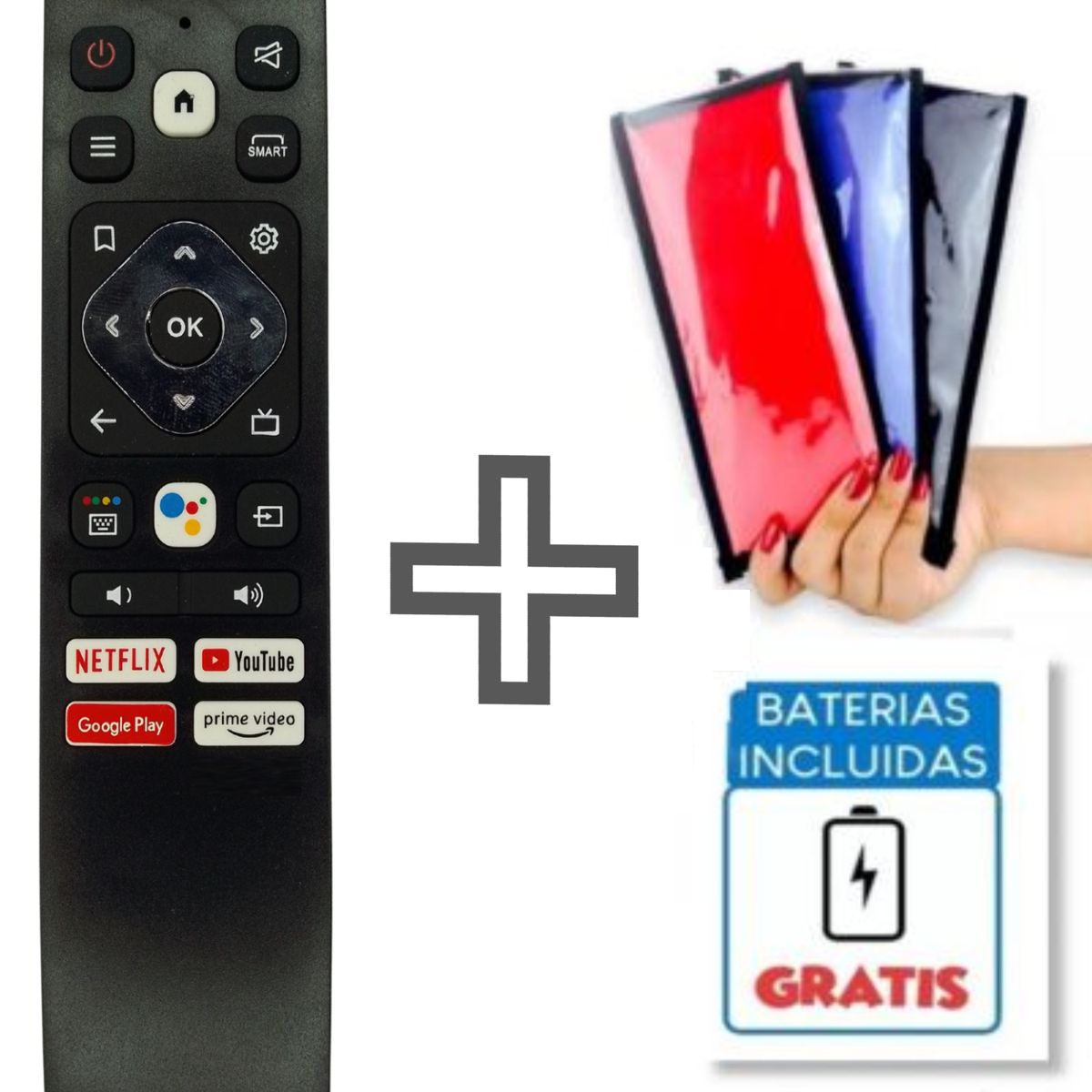 GENERICO - Control Remoto Compatible Para Tv Blackline Smart 4k + funda