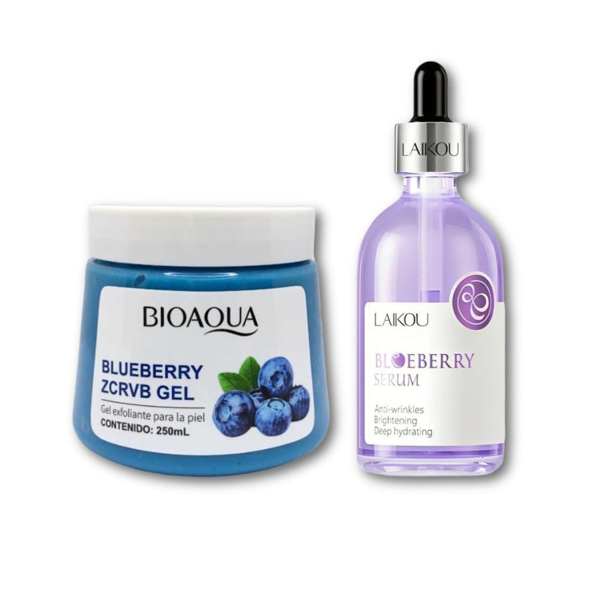 BIOAQUA - Exfoliante de Blueberry 250ml + Serum Blueberry 100ml
