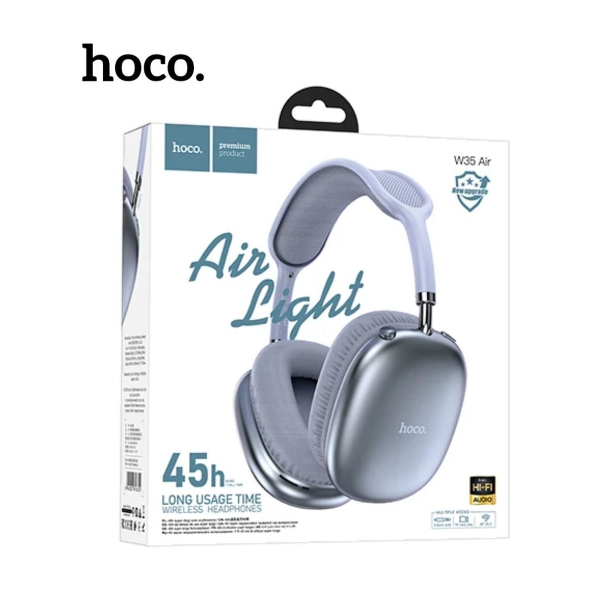 HOCO - Audífonos Hoco W35 AIR LIGHT Bluetooth 5.3 45hrs - Blue