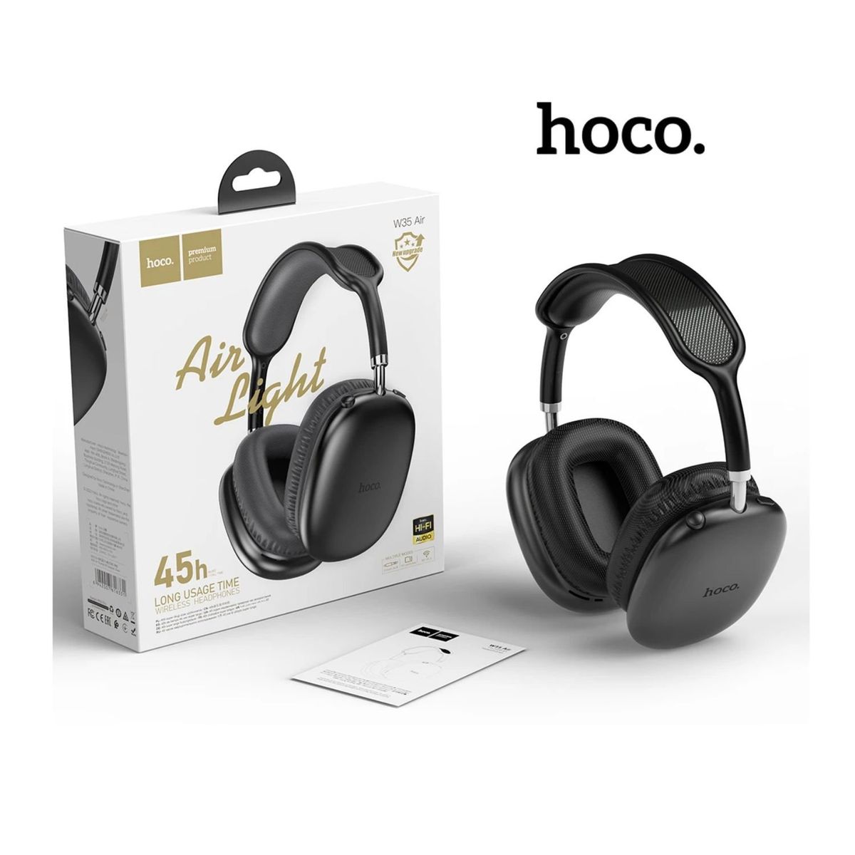 HOCO - Audífonos Bluetooth 5.3 Hoco W35 Air Light - Black