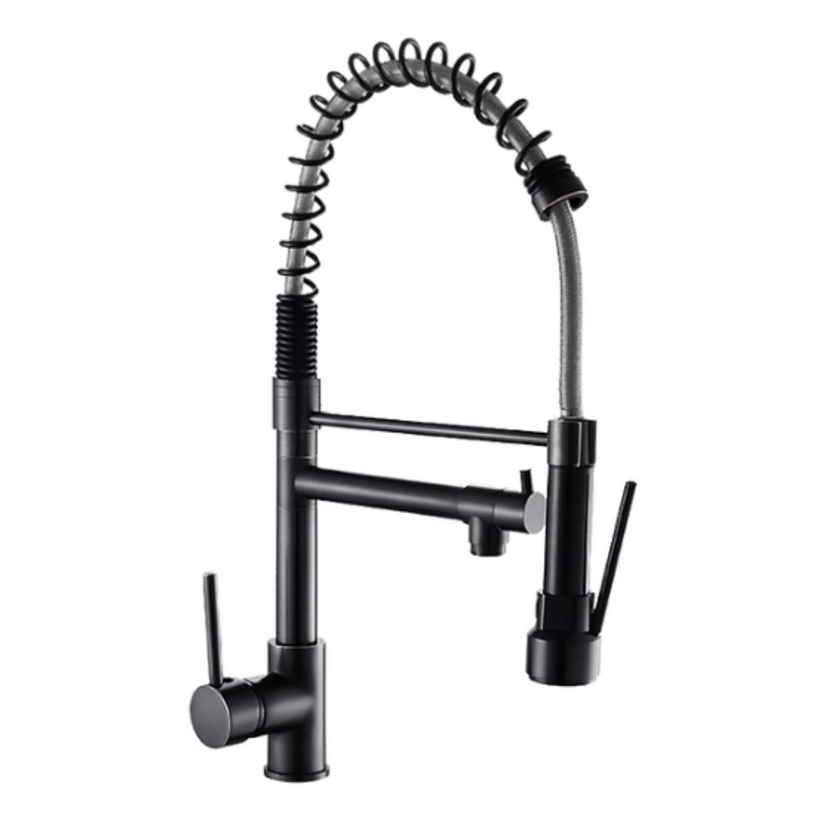 GENERICO - Mescladora de Lujo tipo Ganso para Cocina en Acero 304 Negro Satinado