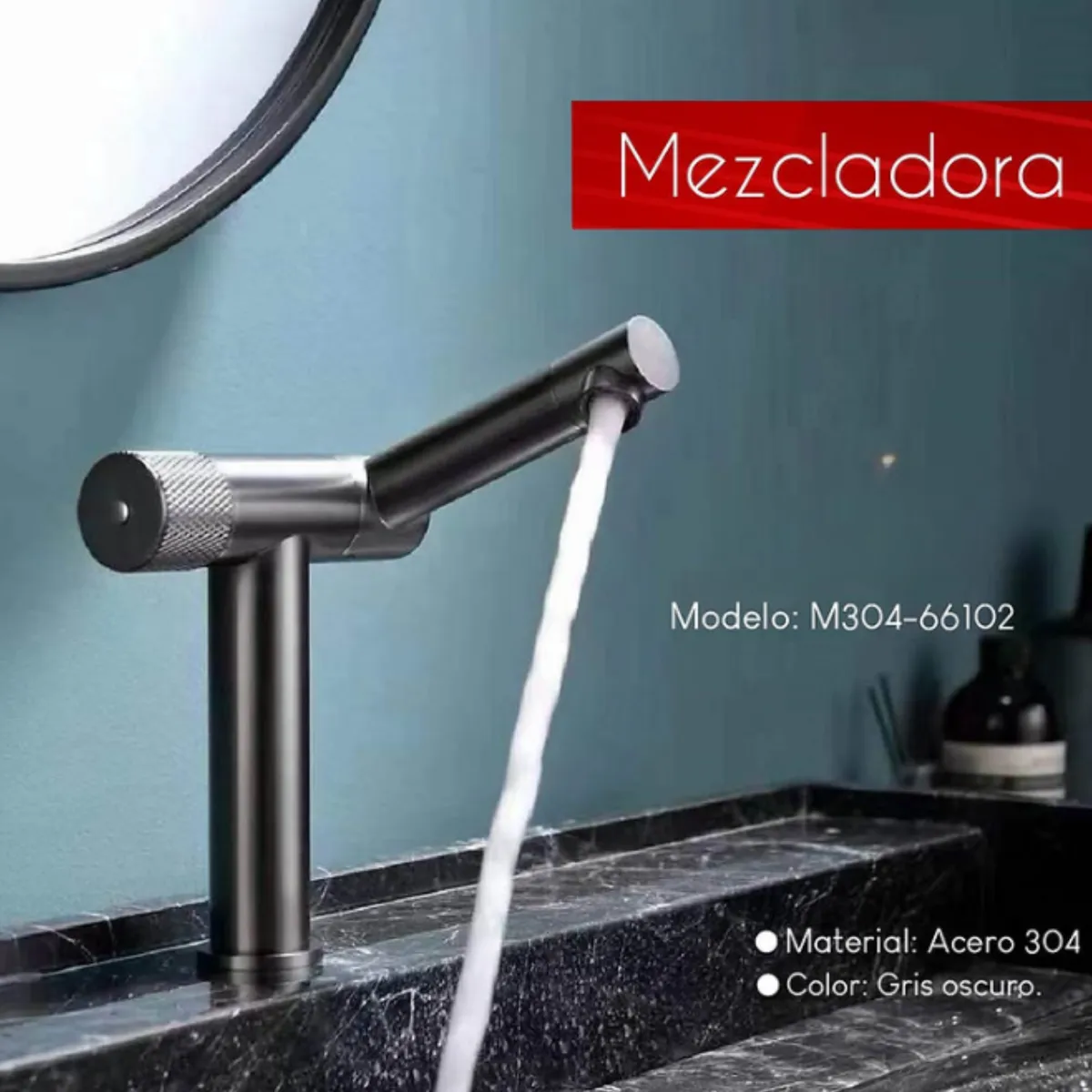 GENERICO - Mescladora tipo Ganso  para Cocina en Acero 304 Satinado