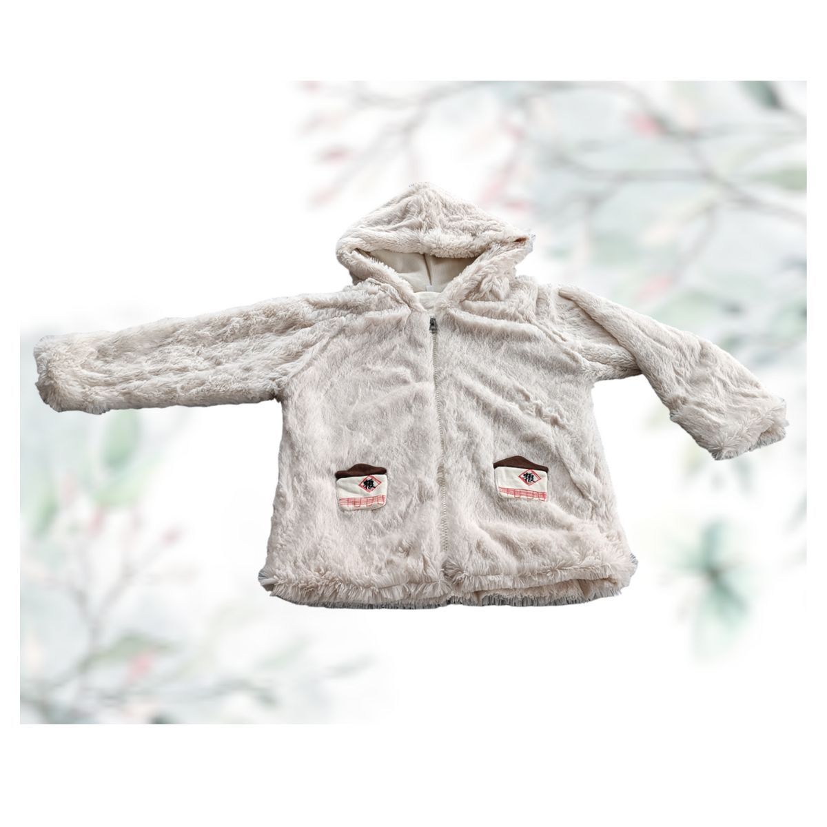 GENERICO - ABRIGO DE NIÑA PELUCHE CON ESTAMPADO