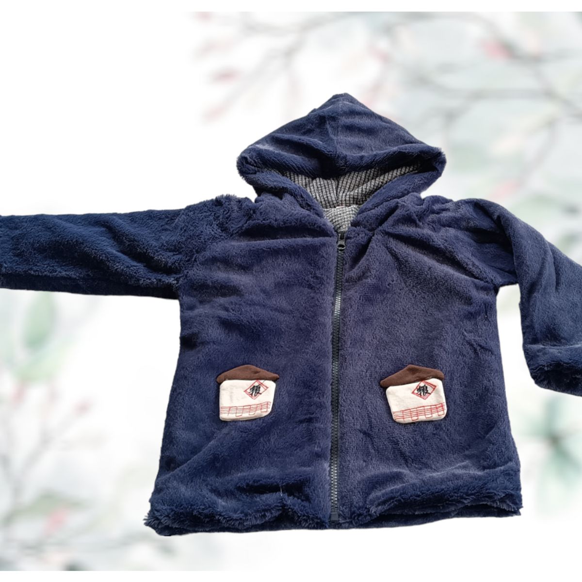 GENERICO - ABRIGO DE NIÑA PELUCHE CON ESTAMPADO