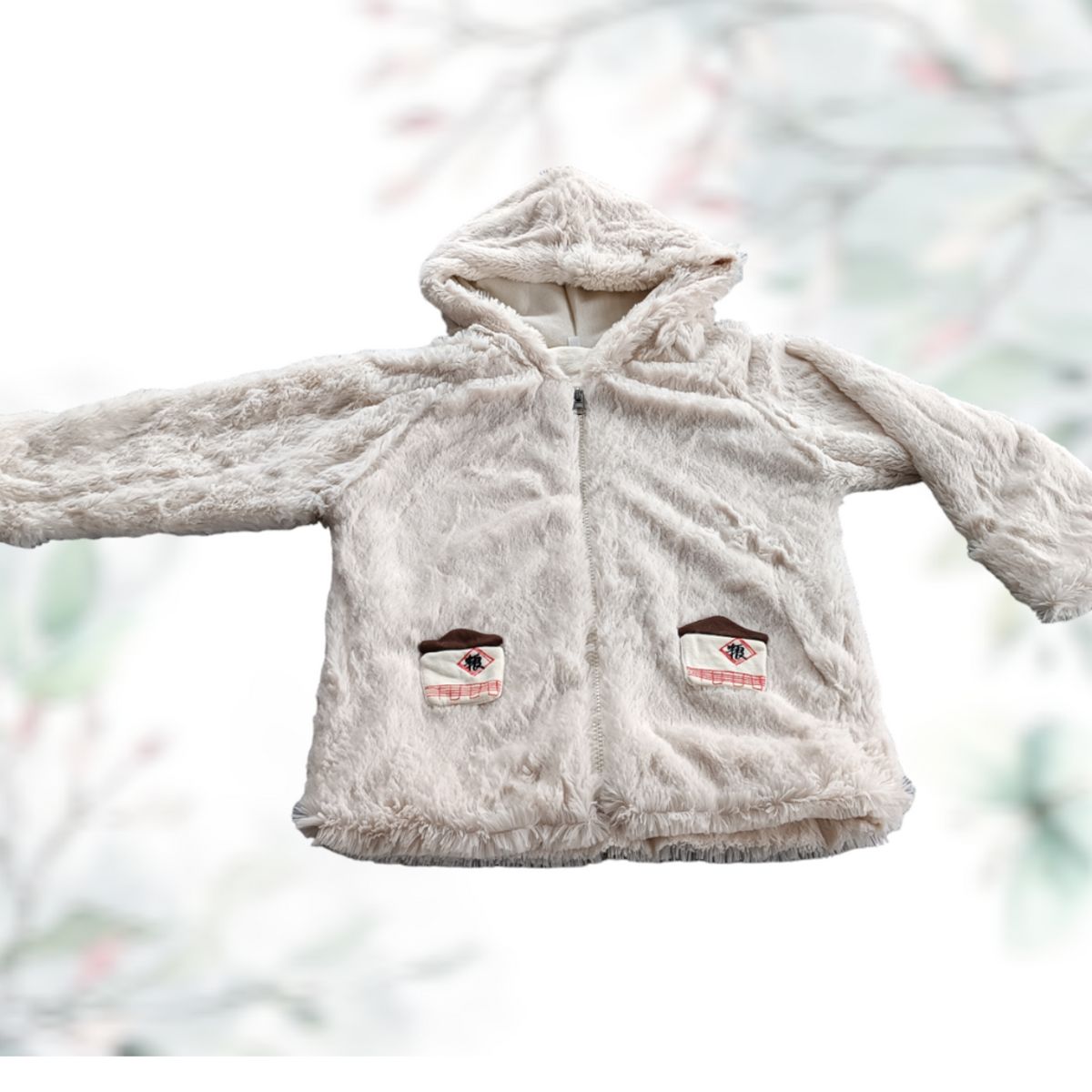 GENERICO - ABRIGO DE NIÑA PELUCHE CON ESTAMPADO