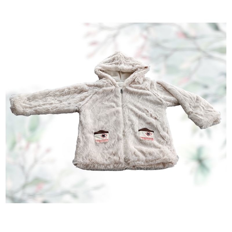 GENERICO - ABRIGO DE NIÑA PELUCHE CON ESTAMPADO