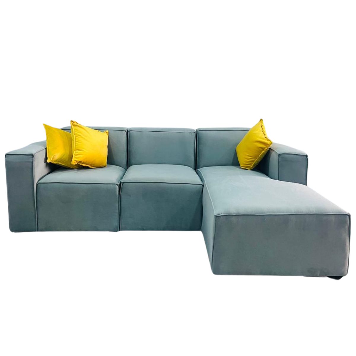 AMOBLART - SECCIONAL LIBANO COLOR PLATA  4 COJINES