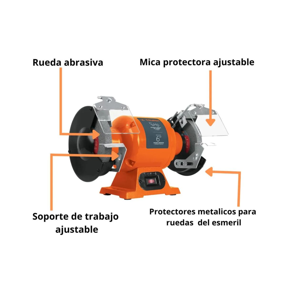 TRUPER - Esmeril de banco 6 ½HP Truper