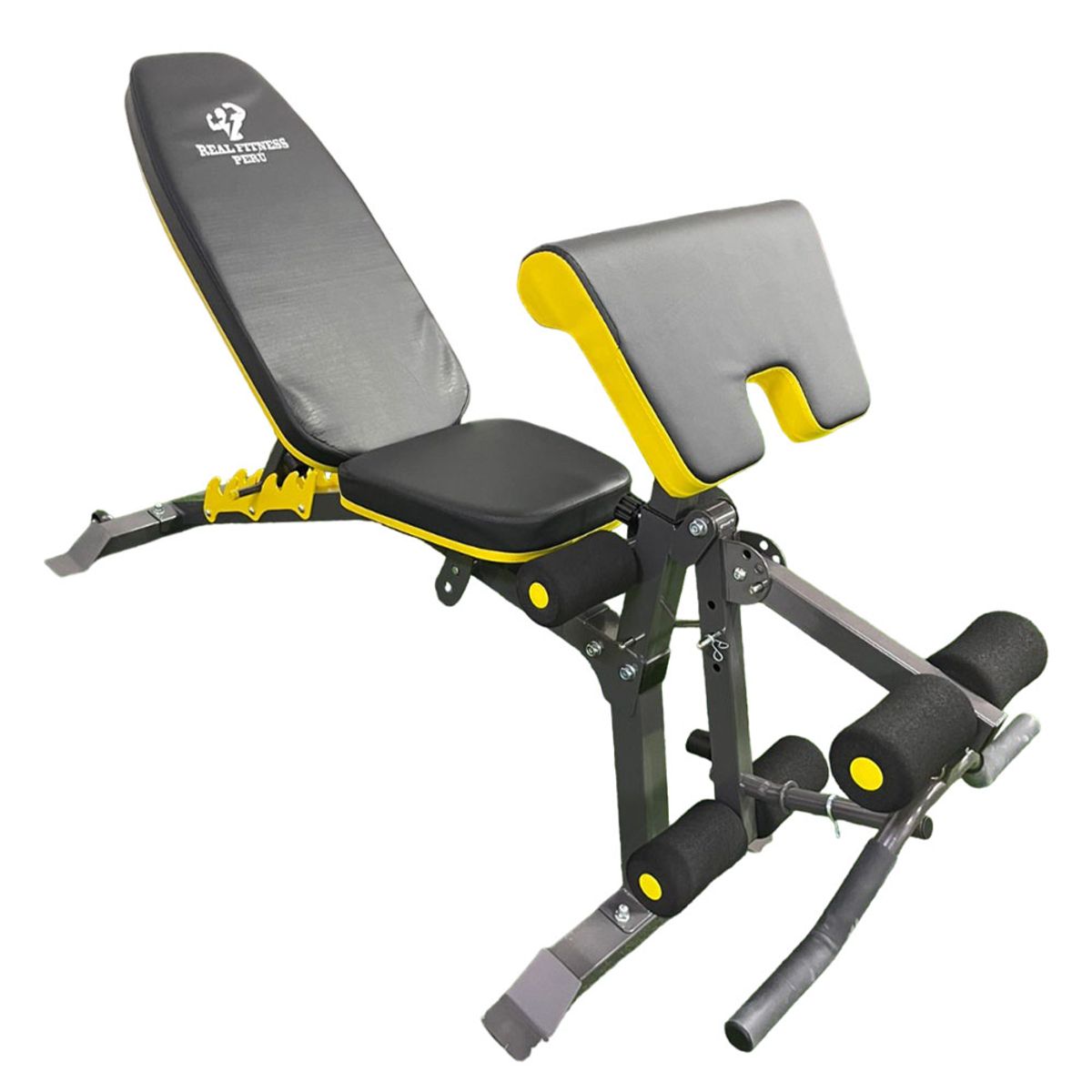 REAL FITNESS PERU - Banca DDS con Agarre Biceps Amarillo REAL FITNESS PERU