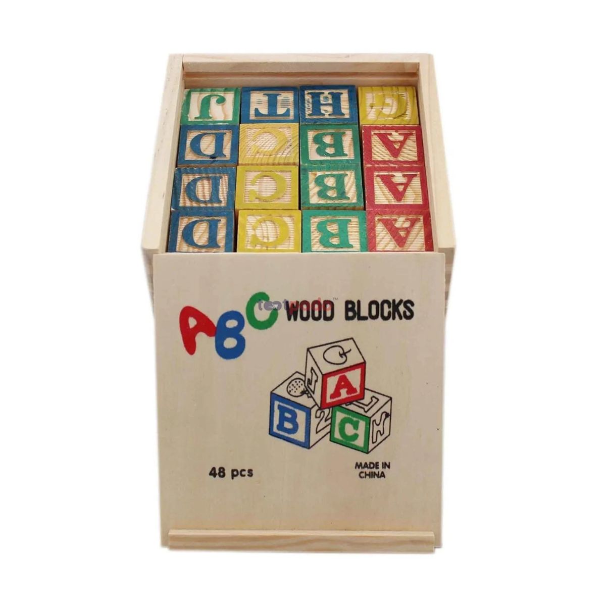 GENERICO - Bloques Didácticos De Madera Abecedario 48 Piezas