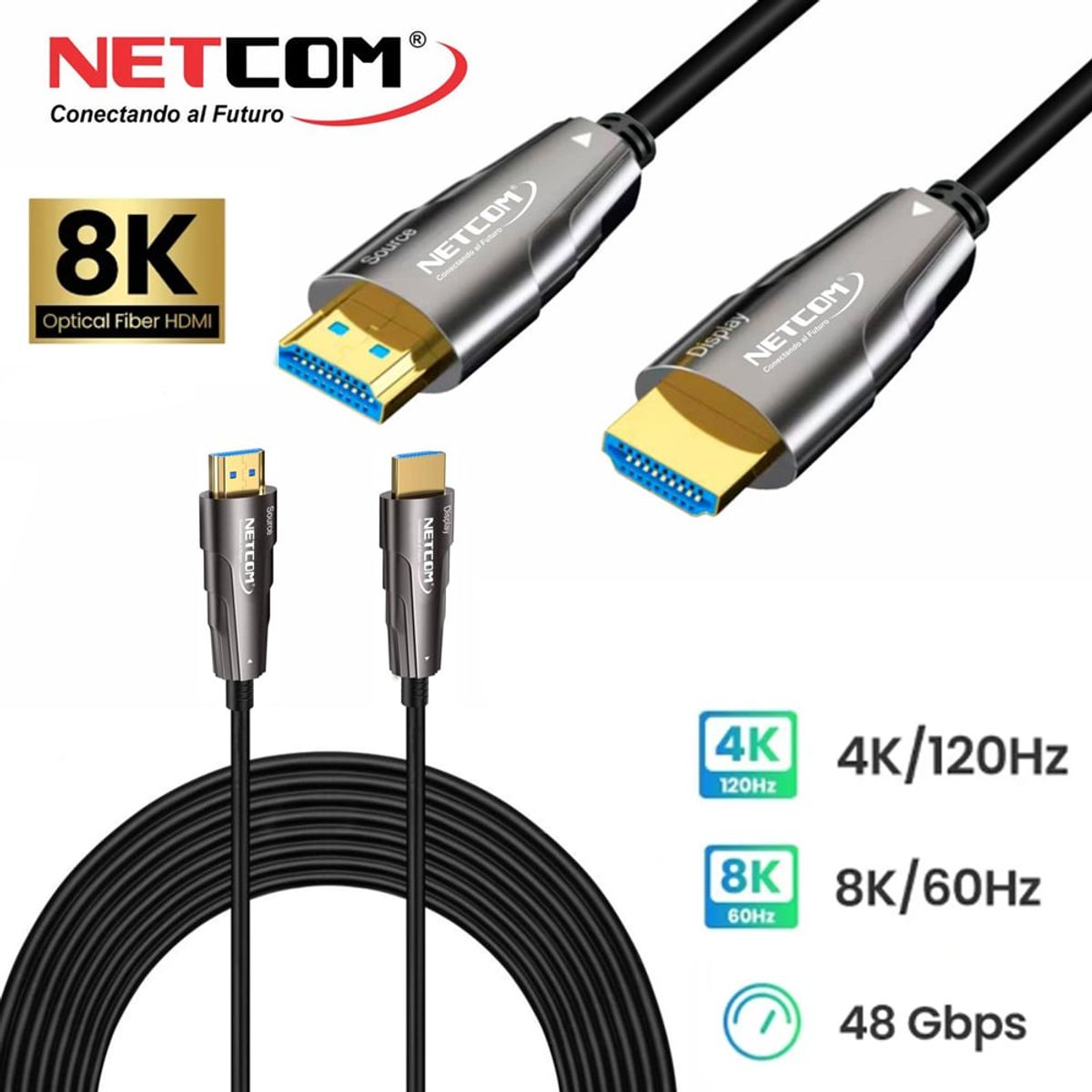 GENERICO - Cable Hdmi 2.1 8k Premium Fibra óptica 20 Metros HDCP 2.3 HDR ARC 3D