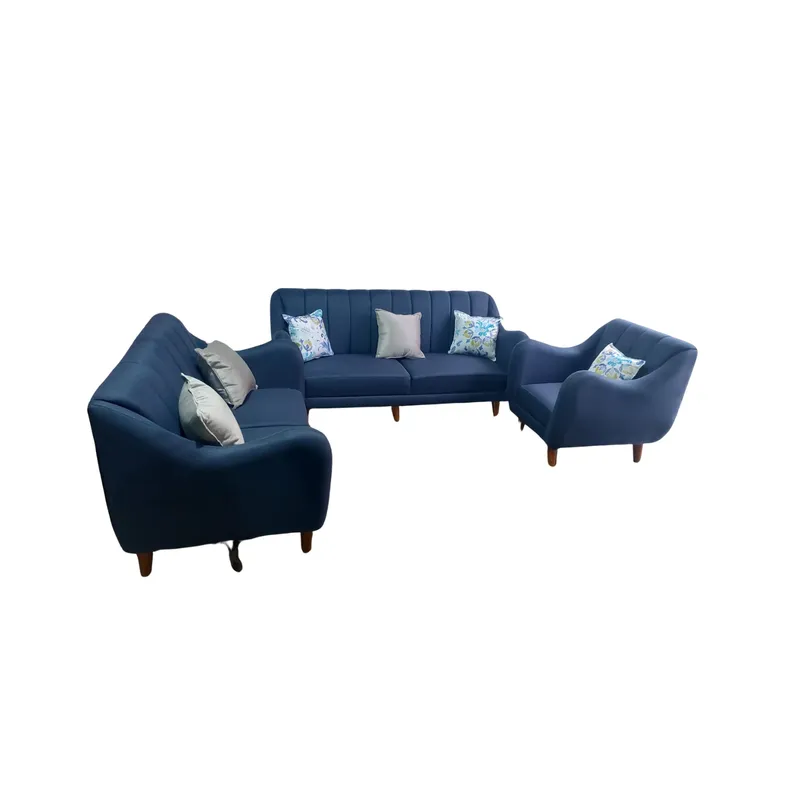 AMOBLART - Seccional Vintage Abanico - 3 piezas + 6 cojines - Acero