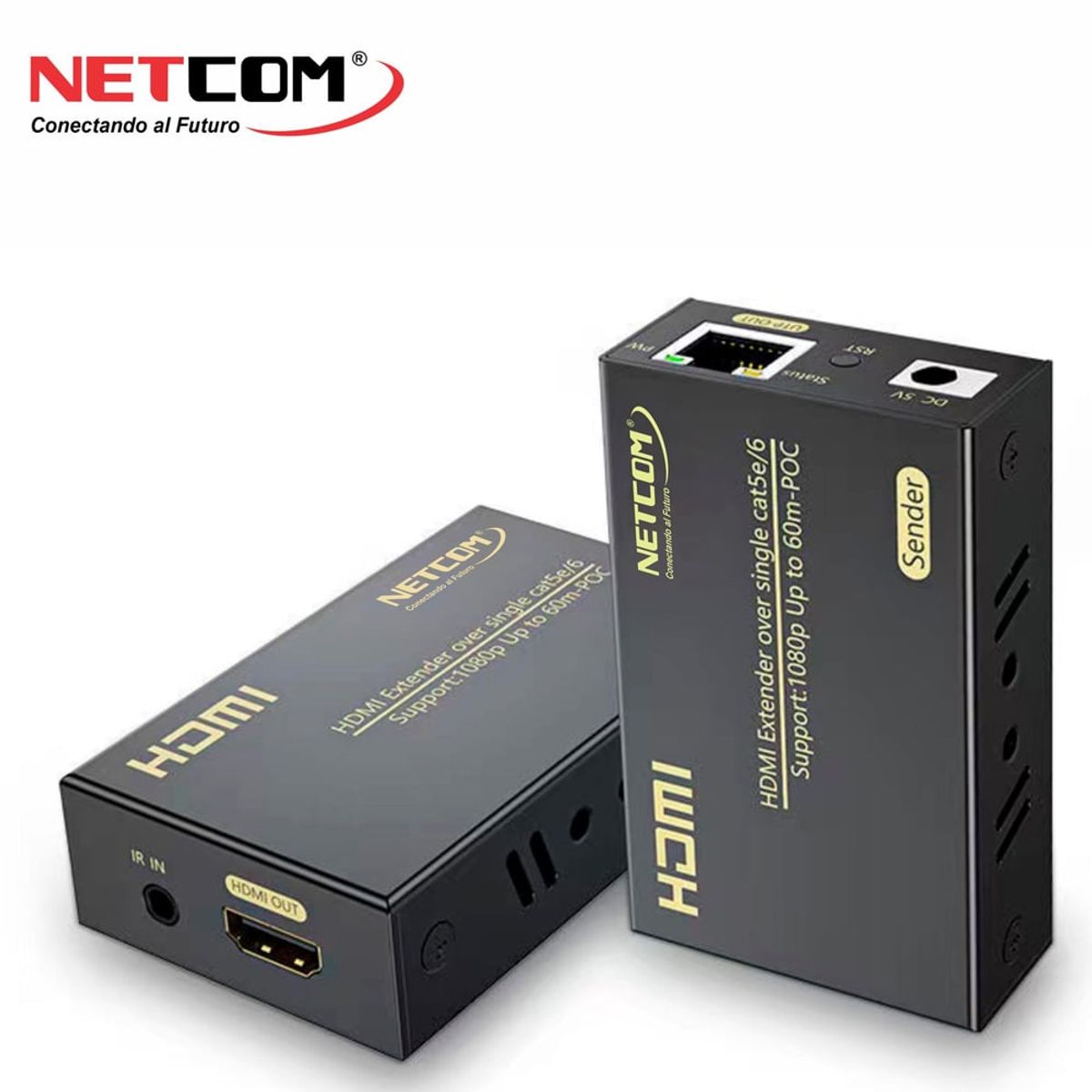 NETCOM - Extensión Extender Hdmi x Rj45 Utp Cat 5/6/7 Hasta 60 Metros NETCOM