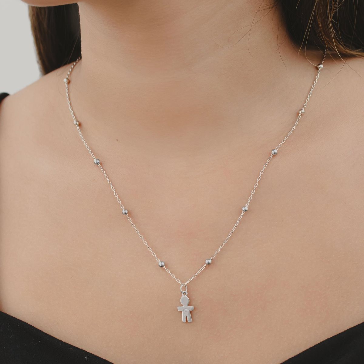 NATHALIE BIRD - COLLAR CLASSIC DIJE NIÑO SILVER