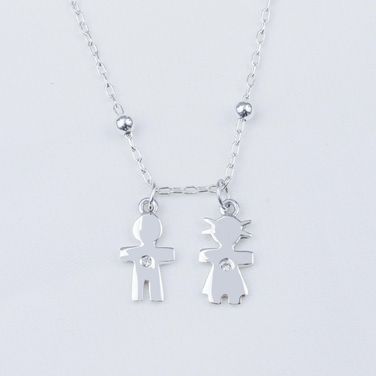 NATHALIE BIRD - COLLAR CLASSIC DIJE NIÑA-NIÑO SILVER