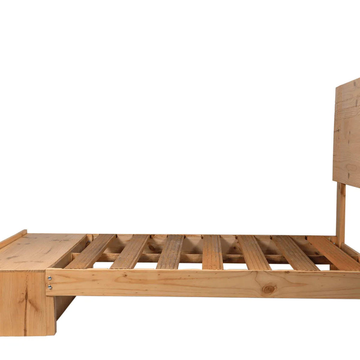 MUEBLES MACRUMO - Cama de madera pino natural 2Plz + sabanera