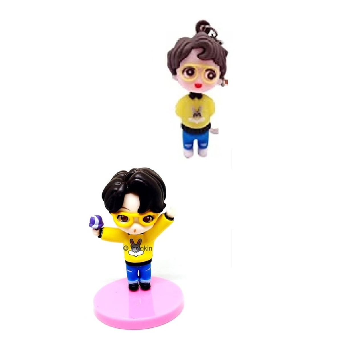 GENERICO - MUÑECO COLECCIONABLE CON LLAVERO BTS J-HOPE ROSA