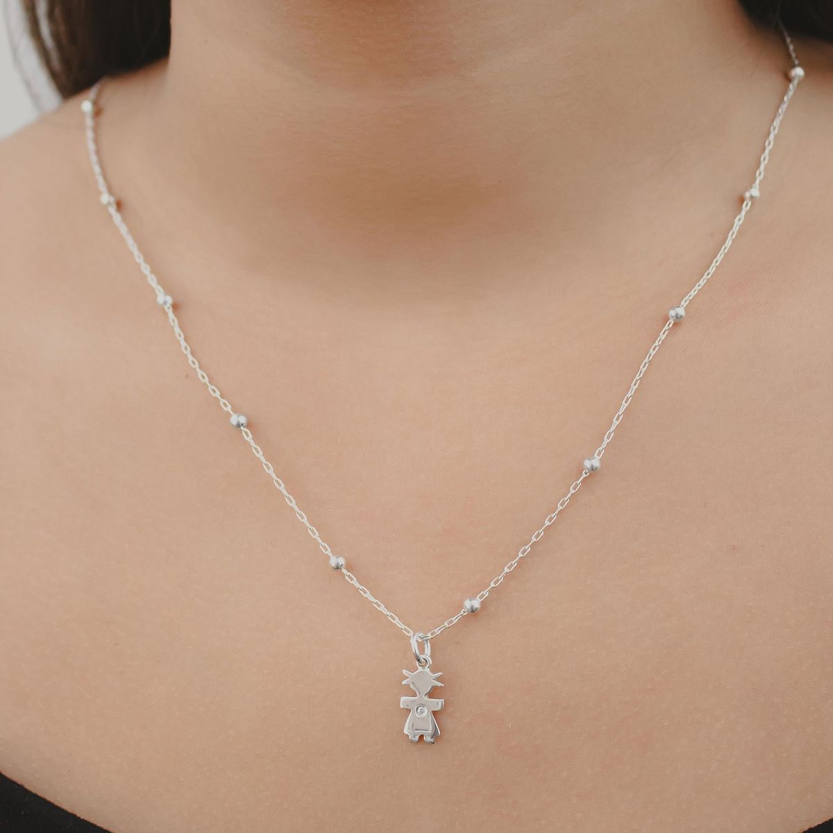 NATHALIE BIRD - Collar clásico dije niña plata 925 regalo mamá