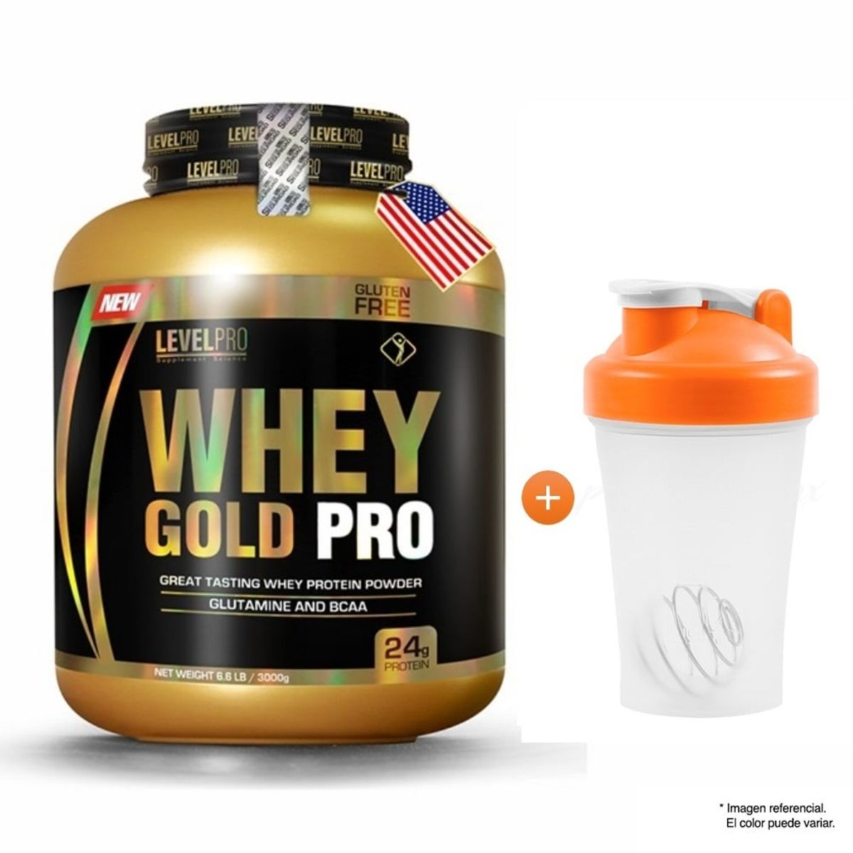 LEVEL PRO - Level Pro Proteína Whey Gold Pro 6.6 lbs Vanilla Creme