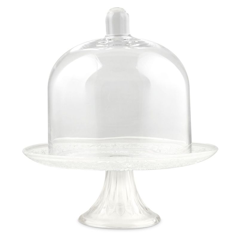 ROBERTA ALLEN - Plato Tortero Tallado Clear con Pedestal y Tapa