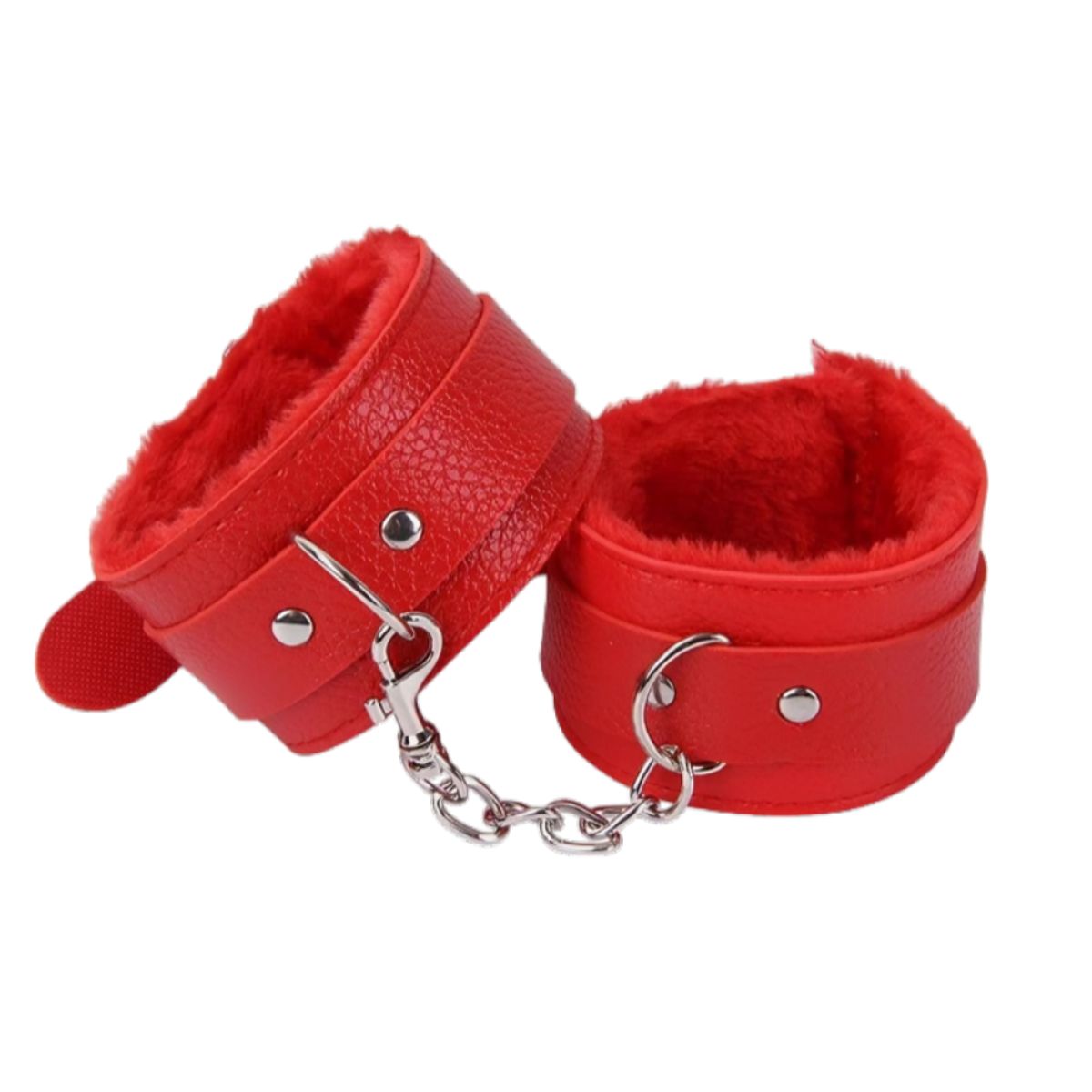 GENERICO - Esposas cubierto de Felpa suaves - Color Rojo