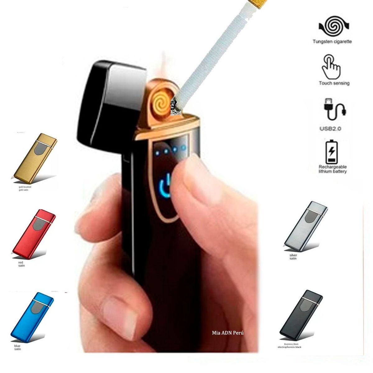 GENERICO - Encendedor Electrico Recargable con carga Usb