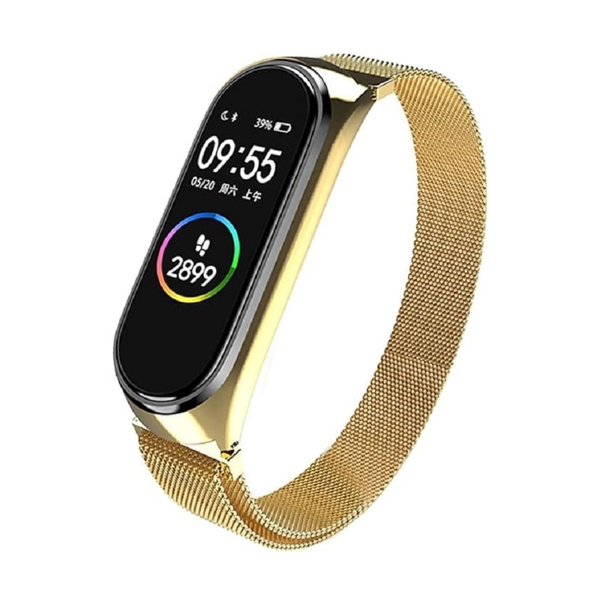 GENERICO - Correa milanés de acero para MI BAND 3 - 4 Dorado