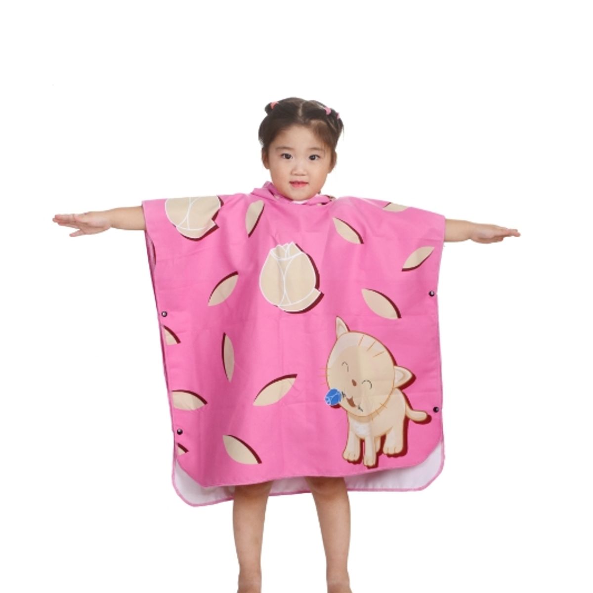 GENERICO - Poncho de Microfibra Jr Kitty Pink