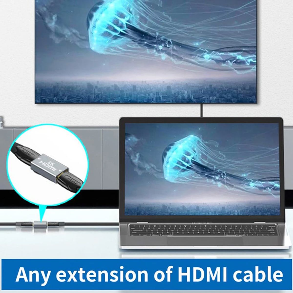 GENERICO - Empalme HDMI 8k 2.1 ULTRA HD hasta 10 metros extiende hdmi 8k Netcom