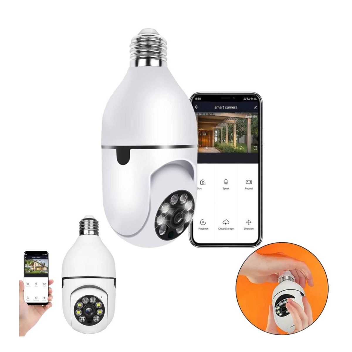 GENERICO - Camara Espía Seguridad Vision Nocturna Diseño Foco 360°