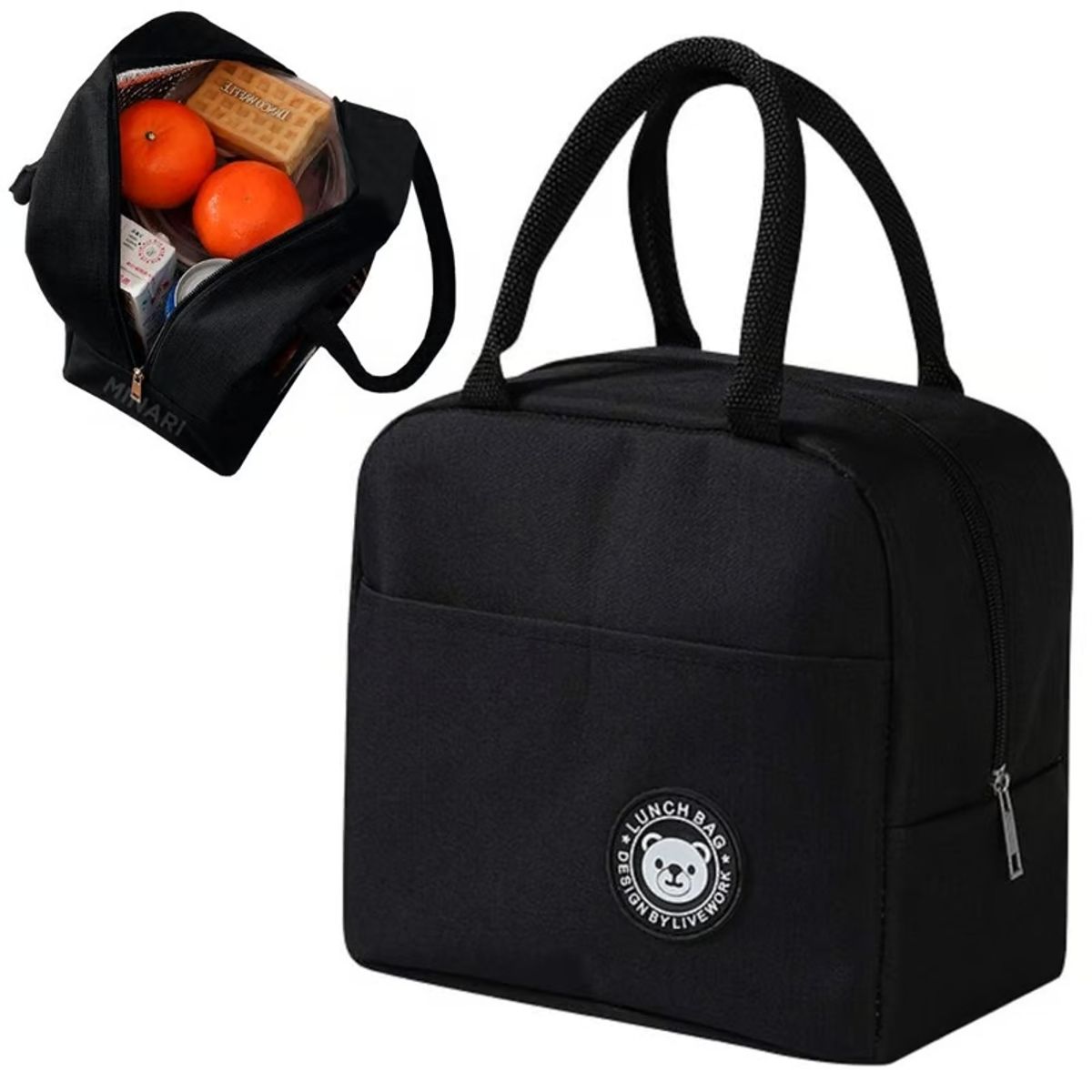 GENERICO - Lonchera Térmica de Alimentos y Bebidas Negra