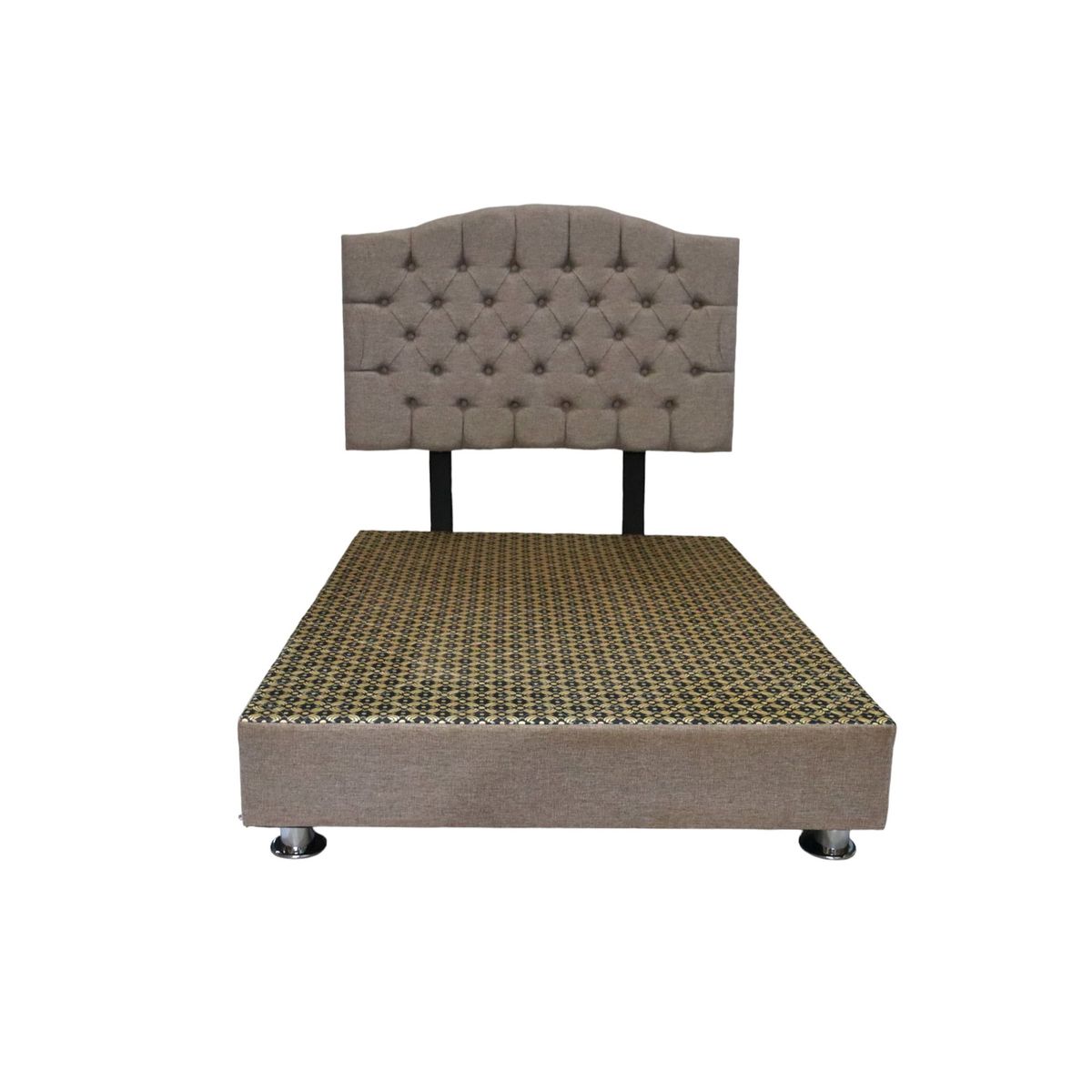 MUEBLES MACRUMO - Cama tapizada Varsovia - 2 Plz - Color Beige Oscuro