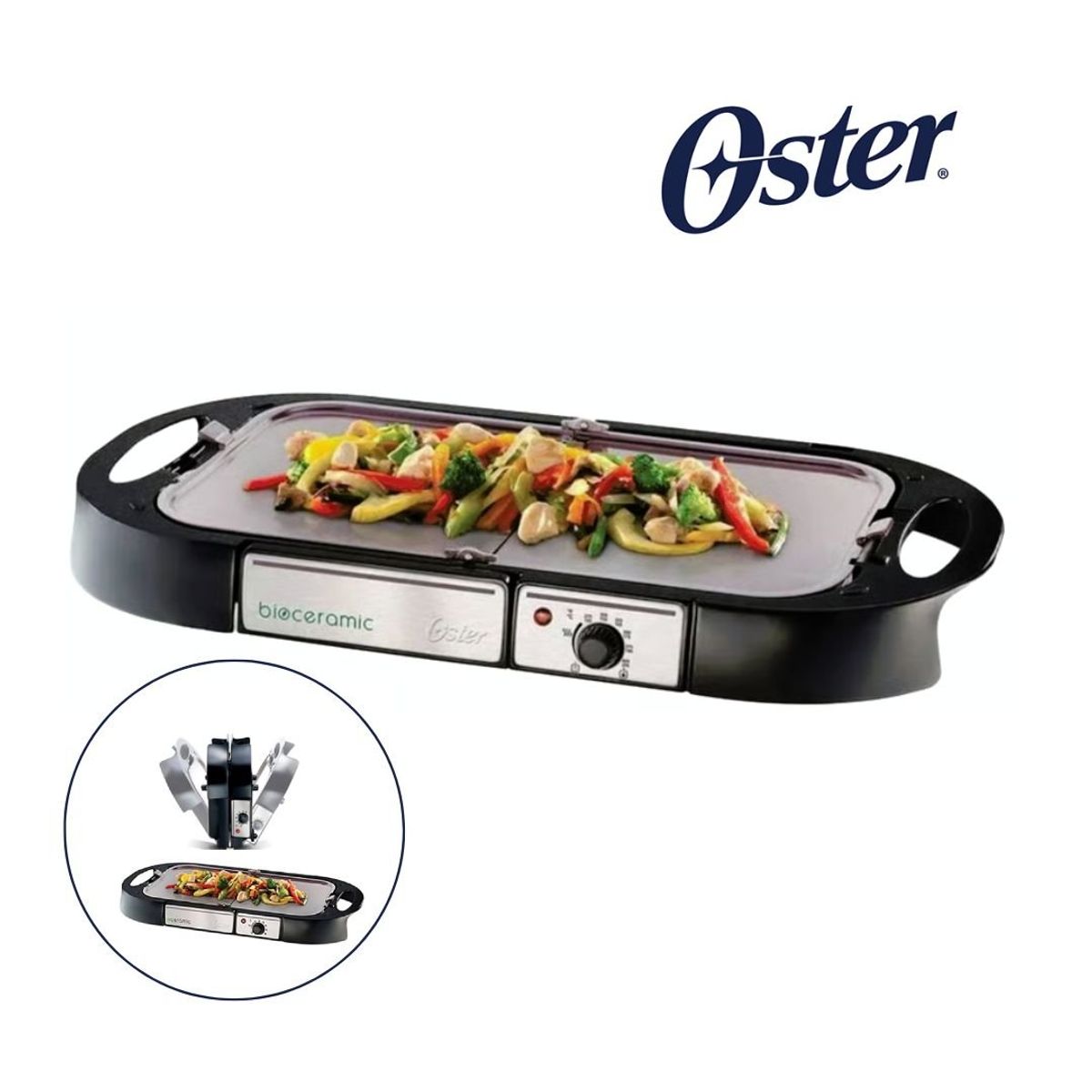 OSTER - PLANCHA OSTER TIPO PLEGABLE BIOCERAMIC CKSTGR3008