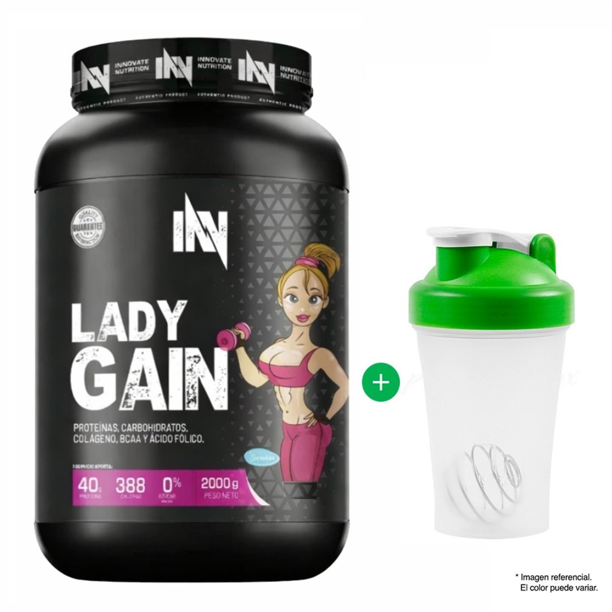INN INNOVATE NUTRITION - Mass Gainer Innovate Nutrition Lady Gain 2kg Vainilla