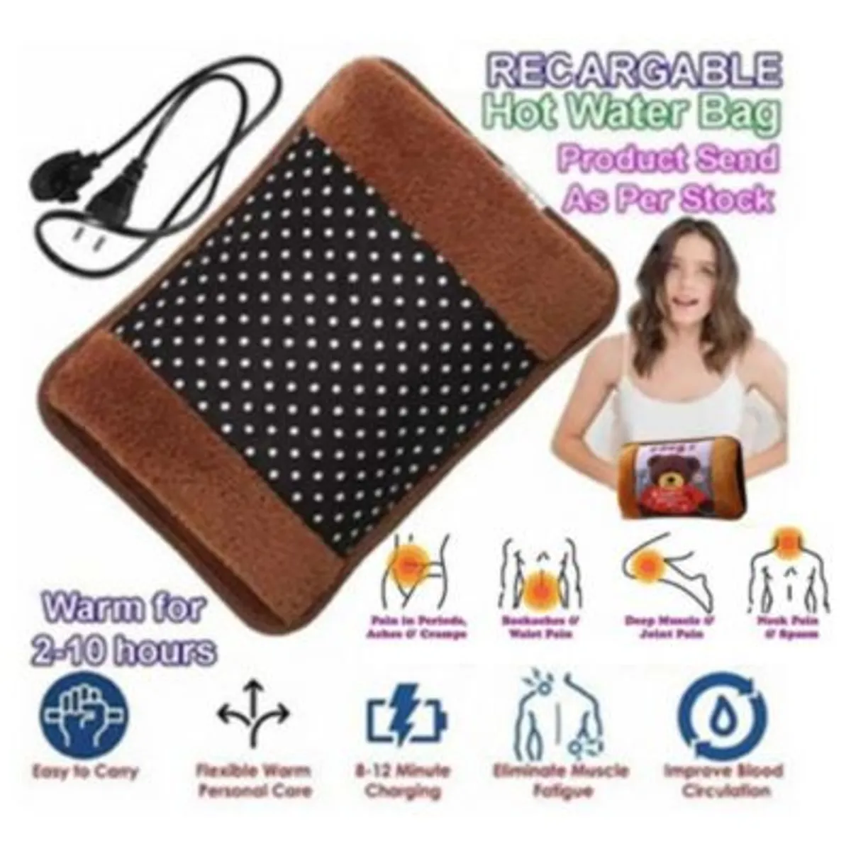 GENERICO - Bolsa Eléctrica Calentadora de Agua para Invierno Dolor Muscular