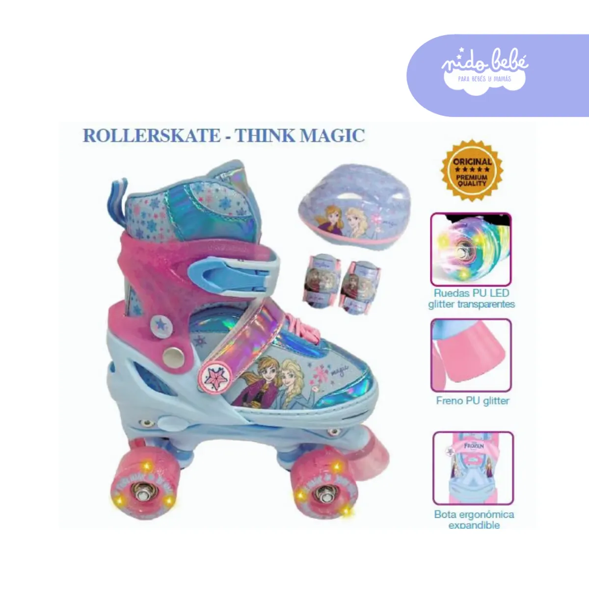 GENERICO - PATIN 4 RUEDAS FROZEN  TALLA S