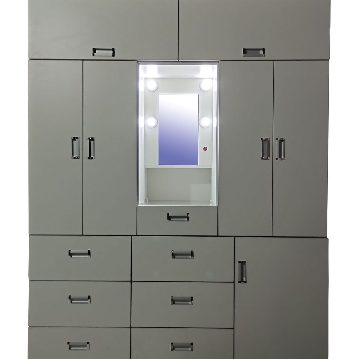 GENERICO - Ropero  Rop150-Pt02Blanco Con Tocador Espejo Y 6 Cajones