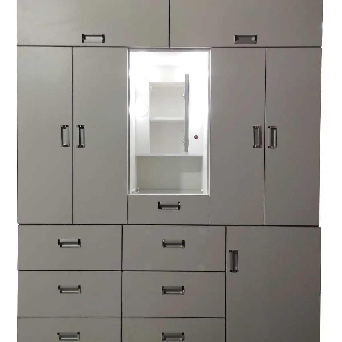 GENERICO - Ropero  Rop150-Pt02Blanco Con Tocador Espejo Y 6 Cajones