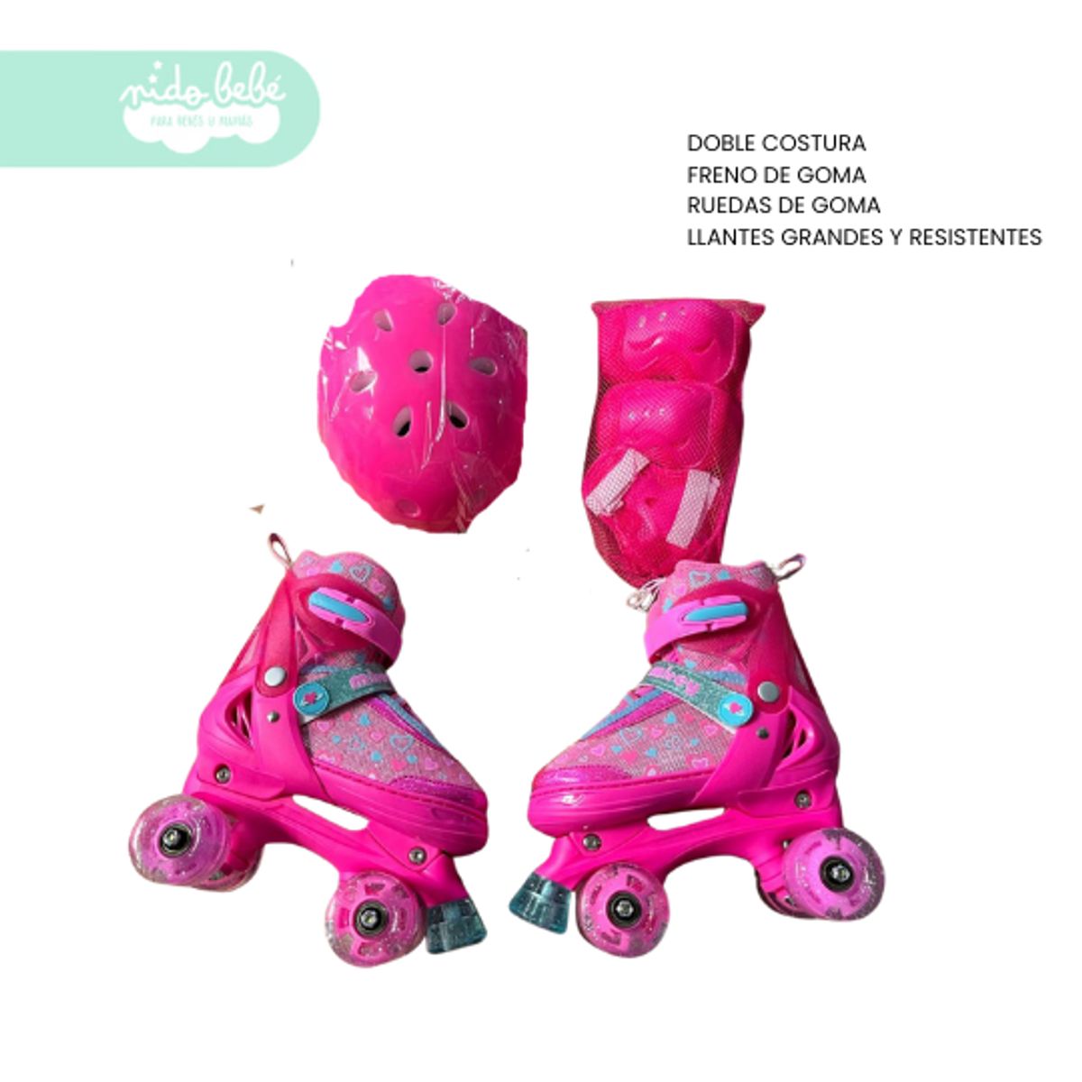 OXIEPRO - PATIN 4 RUEDAS  ROSA TALLA M 35-38