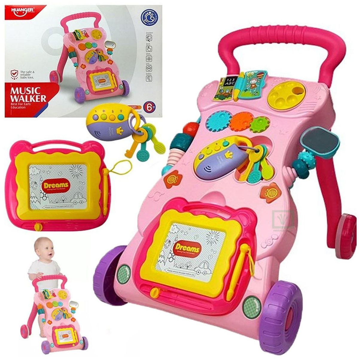 GENERICO - Andador Caminador Centro de Actividades Rosado