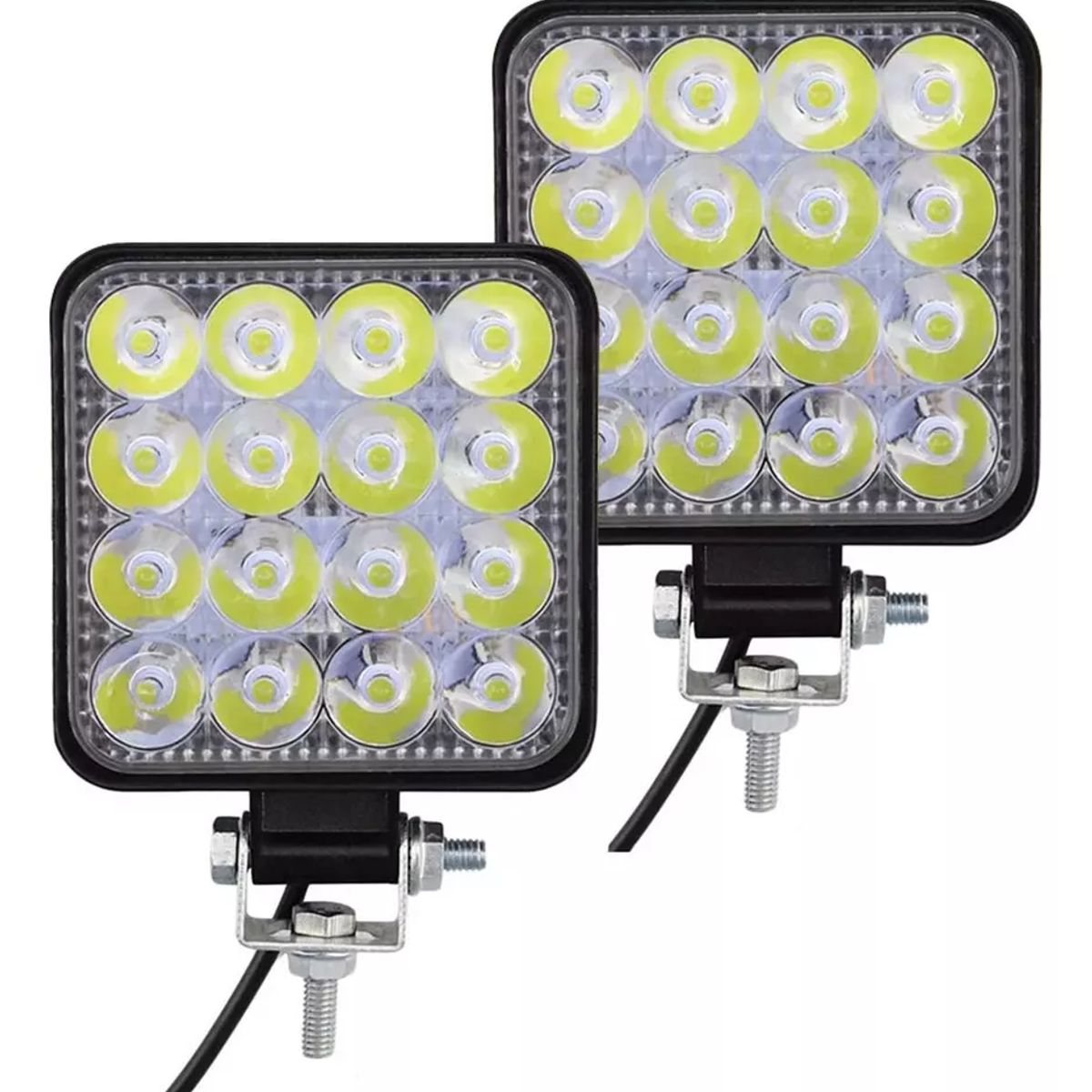GENERICO - Par Faros Cuadrado 48w 4x4 Mini Auxiliar Coche auto Moto