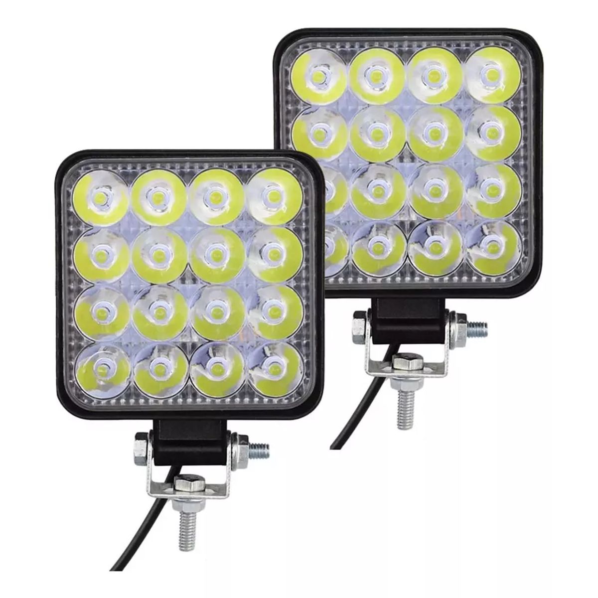 GENERICO - Par Faros Cuadrado 48w 4x4 Mini Auxiliar Coche auto Moto