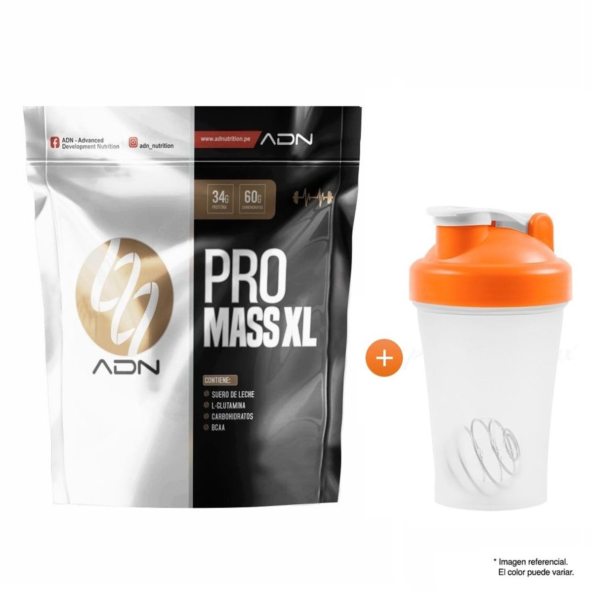 ADN - Proteína Adn Pro Mass XL 3kg Chocolate Shaker
